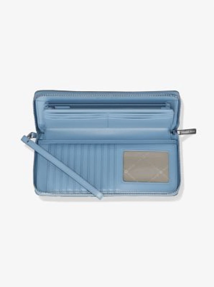 Large Pebbled Leather Continental Wallet