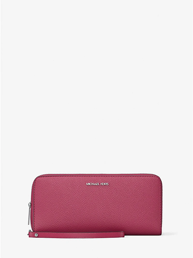 Large Pebbled Leather Continental Wallet