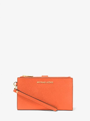 Jet Set Large Leather Smartphone Wristlet Wallet