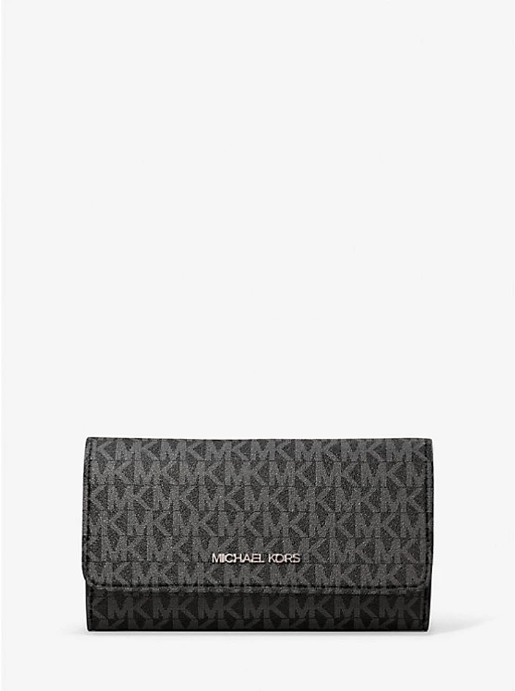 Jet Set Large Signature Logo Tri-Fold Wallet