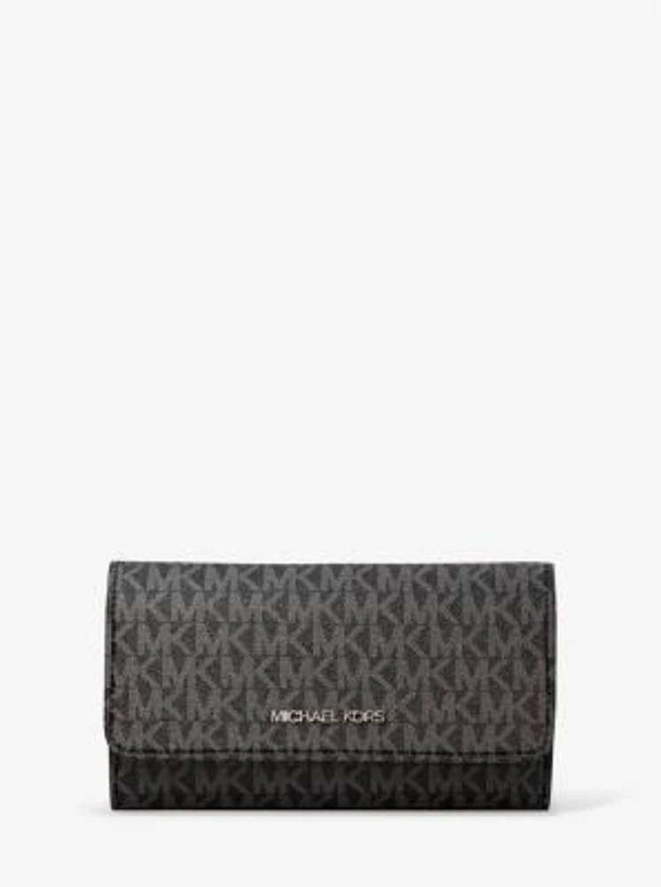 Jet Set Large Signature Logo Tri-Fold Wallet