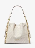 Mina Large Signature Logo Chain Shoulder Bag