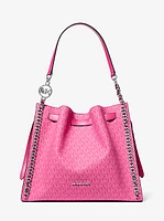 Mina Large Signature Logo Chain Shoulder Bag