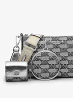 Jet Set Metallic Logo Jacquard Crossbody Bag with Case for Apple Airpods Pro®