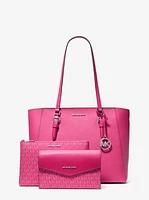 Charlotte Large Leather and Signature Logo 3-in-1 Tote Bag