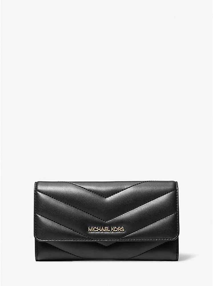 Jet Set Travel Large Quilted Tri-Fold Wallet