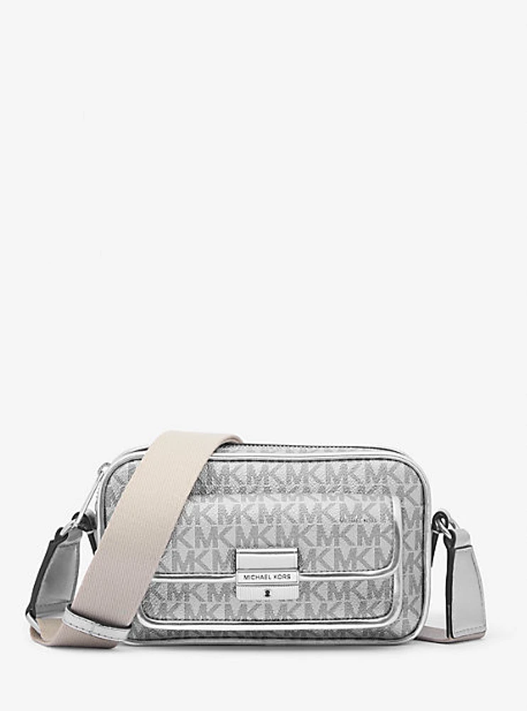 Bradshaw Extra-Small Metallic Signature Logo Camera Crossbody