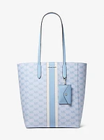 Vincent Large Logo Jacquard Tote Bag with Card Case