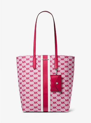 Bolso tote Vincent grande en jacquard con logotipo y tarjetero