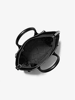 Avril Small Studded Patchwork and Signature Logo Satchel
