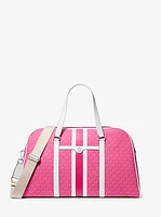 Jet Set Travel Extra-Large Striped Signature Logo Weekender Bag