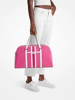 Jet Set Travel Extra-Large Striped Signature Logo Weekender Bag