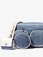 Jet Set Medium Denim Crossbody Bag with Case for Apple Airpods Pro