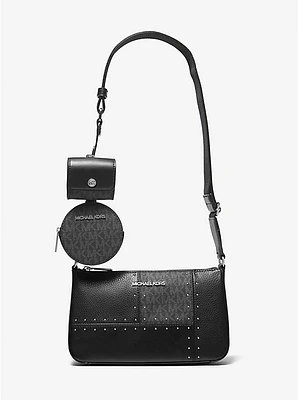 Jet Set Travel Small Metallic Patchwork and Signature Logo Crossbody Bag