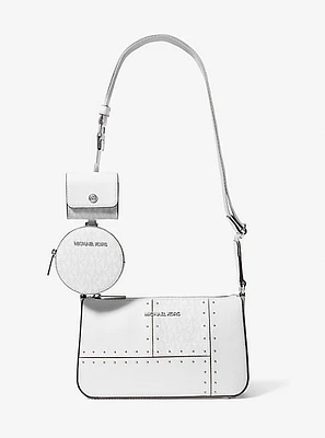 Jet Set Travel Small Metallic Patchwork and Signature Logo Crossbody Bag