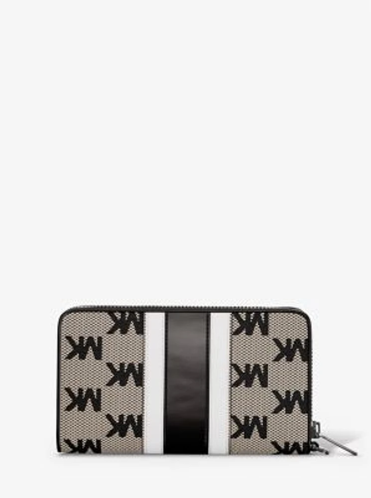 Jet Set Travel Large Striped Logo Jacquard Smartphone Wristlet