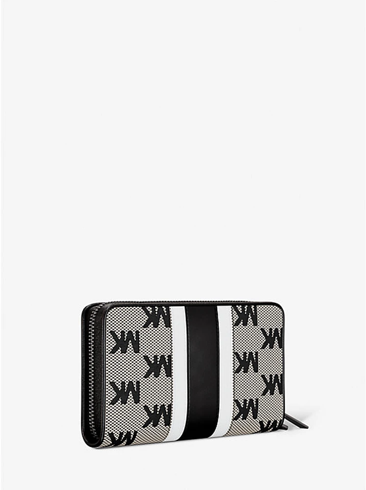 Jet Set Travel Large Striped Logo Jacquard Smartphone Wristlet