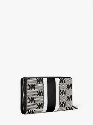 Jet Set Travel Large Striped Logo Jacquard Smartphone Wristlet