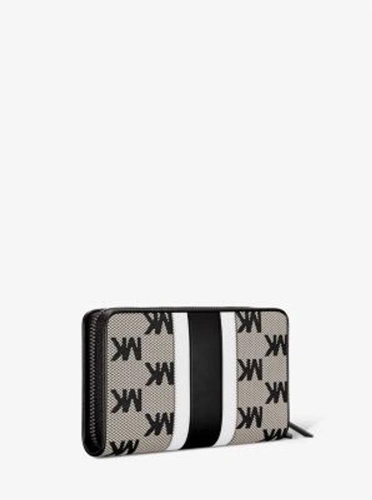 Jet Set Travel Large Striped Logo Jacquard Smartphone Wristlet