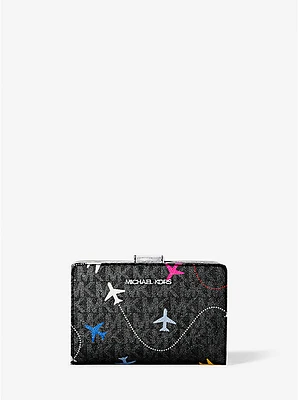 Jet Set Travel Medium Printed Signature Logo Bi-Fold Wallet