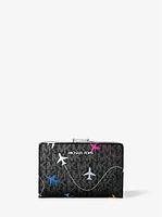 Jet Set Travel Medium Printed Signature Logo Bi-Fold Wallet