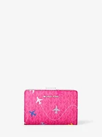 Jet Set Travel Medium Printed Signature Logo Bi-Fold Wallet