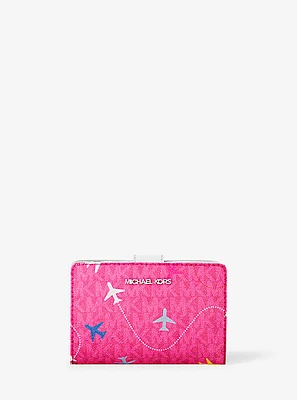 Jet Set Travel Medium Printed Signature Logo Bi-Fold Wallet