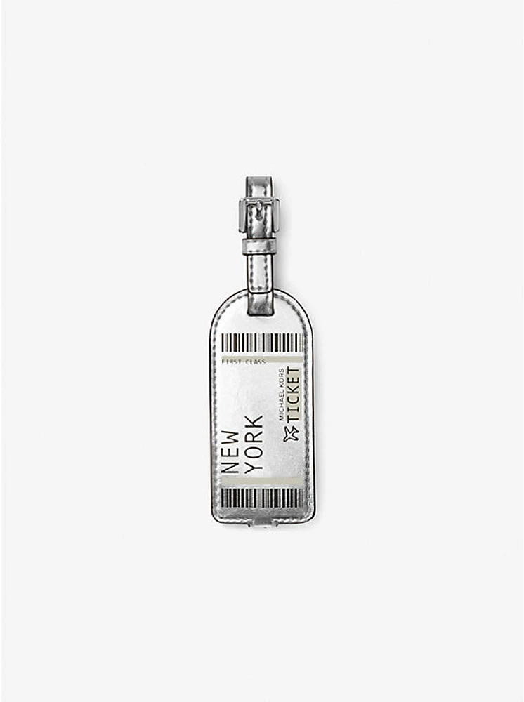 Etiqueta de equipaje Jet Set Travel metalizada