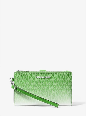 Jet Set Large Ombré Signature Logo Wristlet