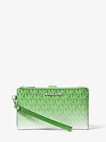 Jet Set Large Ombré Signature Logo Wristlet