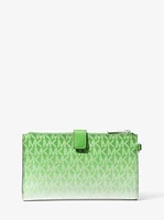 Jet Set Large Ombré Signature Logo Wristlet