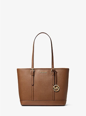 Jet Set Travel Small Saffiano Leather Top-Zip Tote Bag