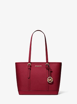 Jet Set Travel Small Saffiano Leather Top-Zip Tote Bag
