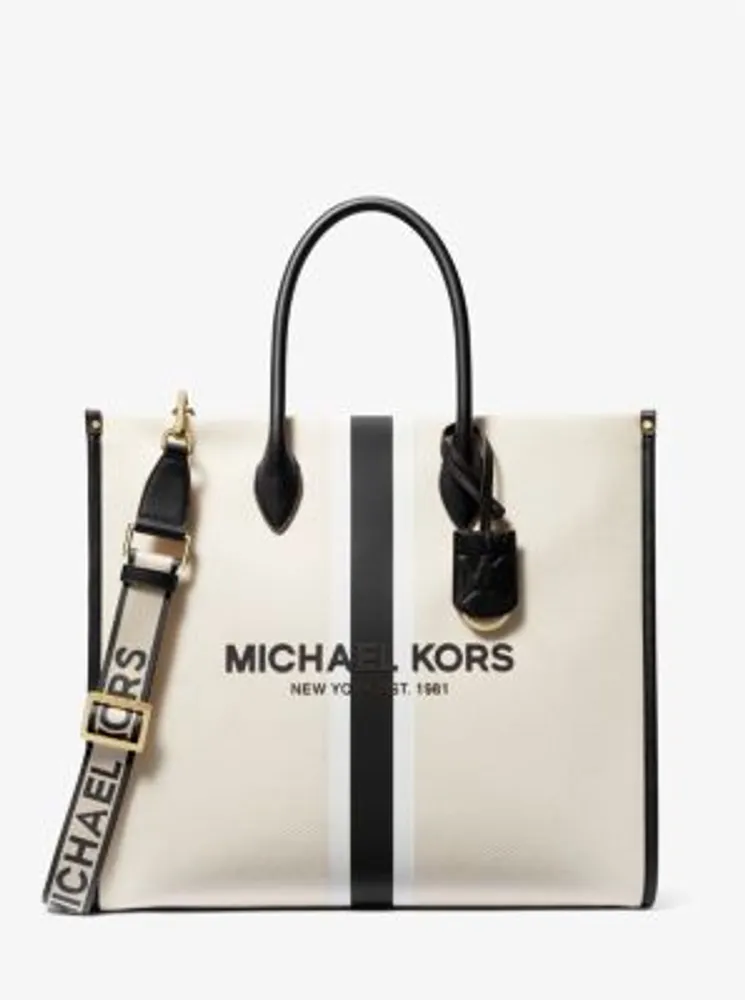Michael Michael Kors Heidi Large Stripe Canvas Tote Bag