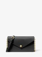 Small Saffiano Leather Envelope Crossbody Bag