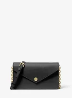 Small Saffiano Leather Envelope Crossbody Bag