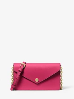 Small Saffiano Leather Envelope Crossbody Bag