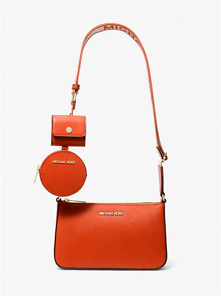 Jet Set Saffiano Leather Crossbody Bag with Case for Apple Airpods Pro®