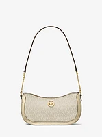 Leida Small Metallic Signature Logo Pochette