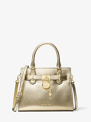 Hamilton Small Metallic Leather Satchel