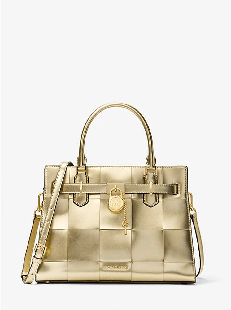 Bolso satchel Hamilton mediano metalizado