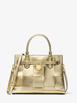 Bolso satchel Hamilton mediano metalizado