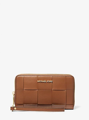 Large Woven Smartphone Wristlet