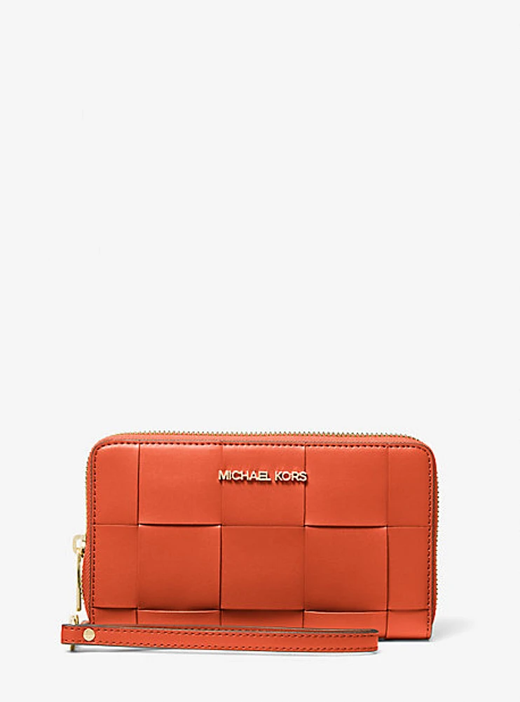 Large Woven Smartphone Wristlet