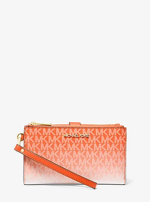 Jet Set Large Ombré Logo Wristlet