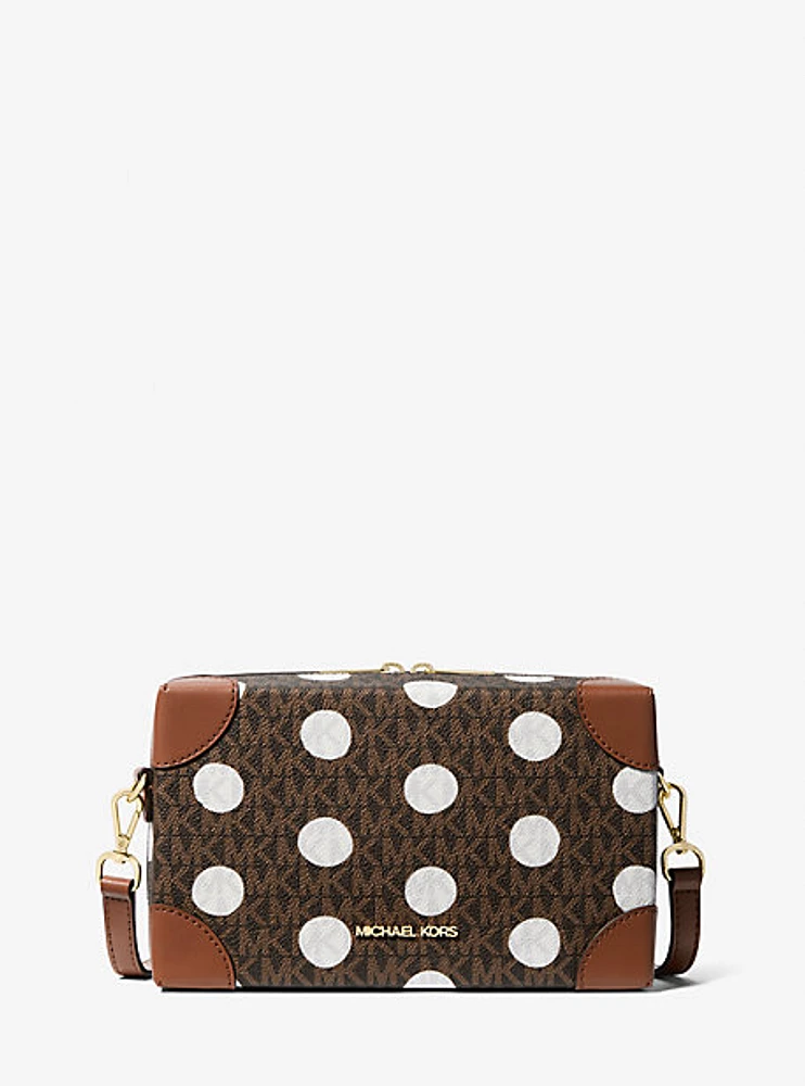 Jeanie Small Polka Dot Signature Logo Trunk Crossbody Bag