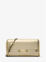 Carson Large Metallic Pebbled Leather Convertible Crossbody Bag