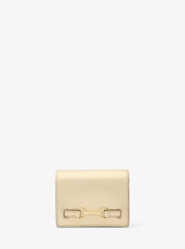 Carson Small Metallic Pebbled Leather Wallet
