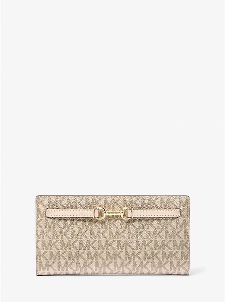 Carson Large Metallic Signature Logo Wallet