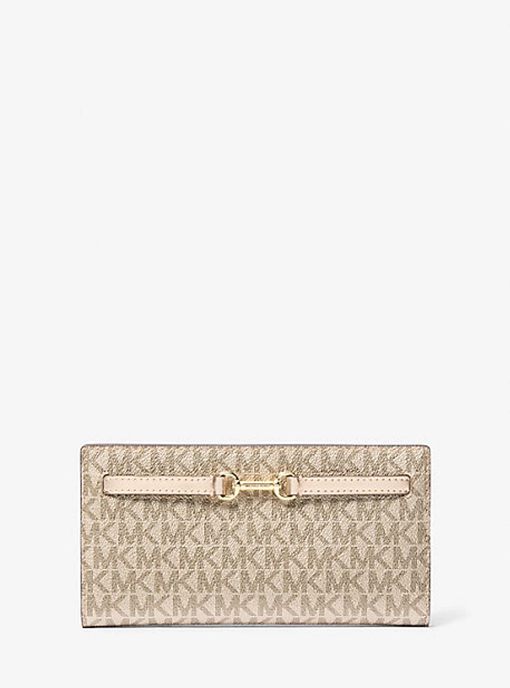 Carson Large Metallic Signature Logo Wallet